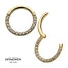 14Kt Yellow Gold Eternity Front Facing Hinged Segment Clicker with Prong Set 1mm Round Lab-Grown Diamonds