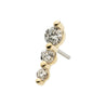 14Kt Yellow Gold Threadless 3-Cluster Gem Top with Prong Set Round Lab-Grown Diamonds