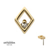 14Kt Gold Threadless Cut Out Rhombus Shape Top with Prong Set Round Lab-Grown Rhombus