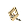 14Kt Gold Threadless Cut Out Rhombus Shape Top with Prong Set Round Lab-Grown Rhombus