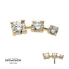 14Kt Yellow Gold Threadless Staggered Cluster Top with 4-Prong 3 Round Lab-Grown Diamonds