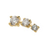 14Kt Yellow Gold Threadless Staggered Cluster Top with 4-Prong 3 Round Lab-Grown Diamonds