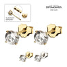 14Kt Gold Four Prong Round Lab-Grown Diamond with 9.5mm Post & Butterfly Back Stud Earrings