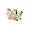 14Kt Yellow Gold Threadless Cluster Top with 3 Marquise Lab-Grown Diamonds