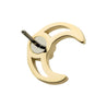 14kt Gold Threadless Cut Out Crescent Moon Top with Center Round Lab-Grown Diamond