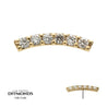 14kt Yellow Gold Threadless Curved Bar Gem Cluster Top with Prong Set Round Lab-Grown Diamonds