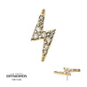 14kt Gold Threadless Lightning Bolt Top with Pave Set 9 Round Lab-Grown Diamonds