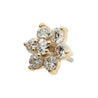 14Kt Yellow Gold Threadless Flower Top with Prong Set 7 Round Lab-Grown Diamonds