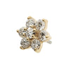 14Kt Yellow Gold Threadless Flower Top with Prong Set 7 Round Lab-Grown Diamonds