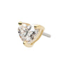 14Kt Yellow Gold 3 Prong Setting Heart Clear Lab-Grown Diamond Threadless Top