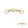 14Kt Yellow Gold Threadless Prong Set Round Gem Curved Chain Link Top