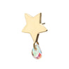 14Kt Yellow Gold Threadless Star Top with Invisible Set Pear Gem Dangle