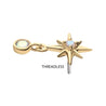 14Kt Yellow Gold Threadless Prong Set Gem North Star Top with Bezel Round Dangle
