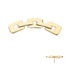 14Kt Yellow Gold Threadless Curved Chain Link Top