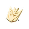 14Kt Yellow Gold Transformers Decepticon Logo Threadless Top