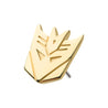 14Kt Yellow Gold Transformers Decepticon Logo Threadless Top