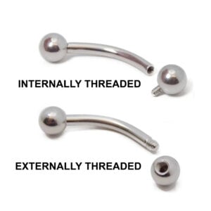 internally threaded vs externally threaded body jewelry