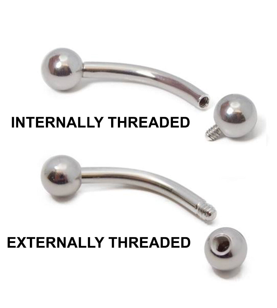internally threaded vs externally threaded body jewelry