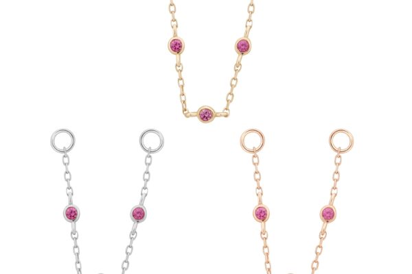 14K Pink Sapphire Chain