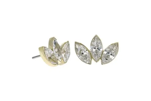 18K Triad Marquise Fan