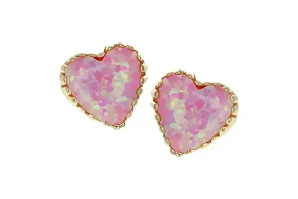 18K Heart Opal End