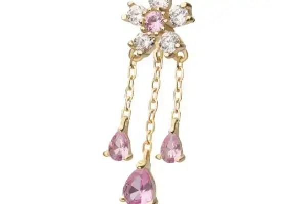 14k Invictus Cherry blossom dangle
