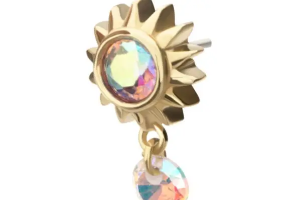 14K Sunburst dangle