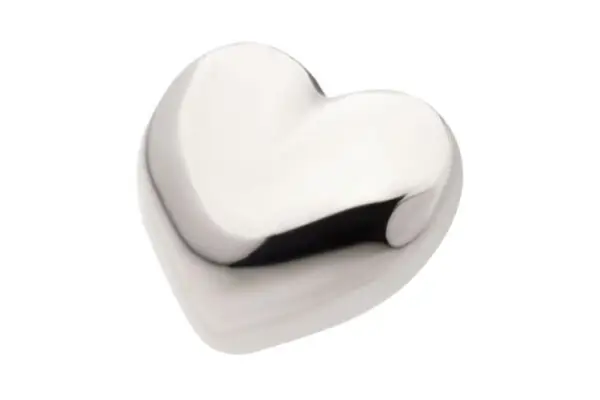 A Titanium Puffy Heart is displayed on a plain white background.