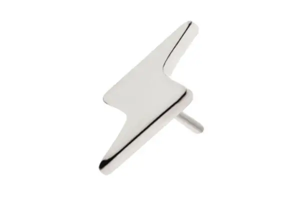 The Lightening Bolt - Short features a titanium lightning bolt accent on a silver metallic drawer knob, shown here against a plain white background.