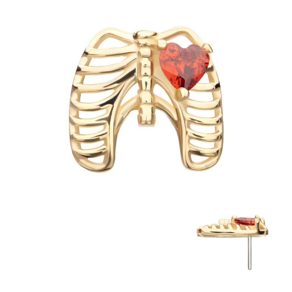 14K Heart Rib Cage