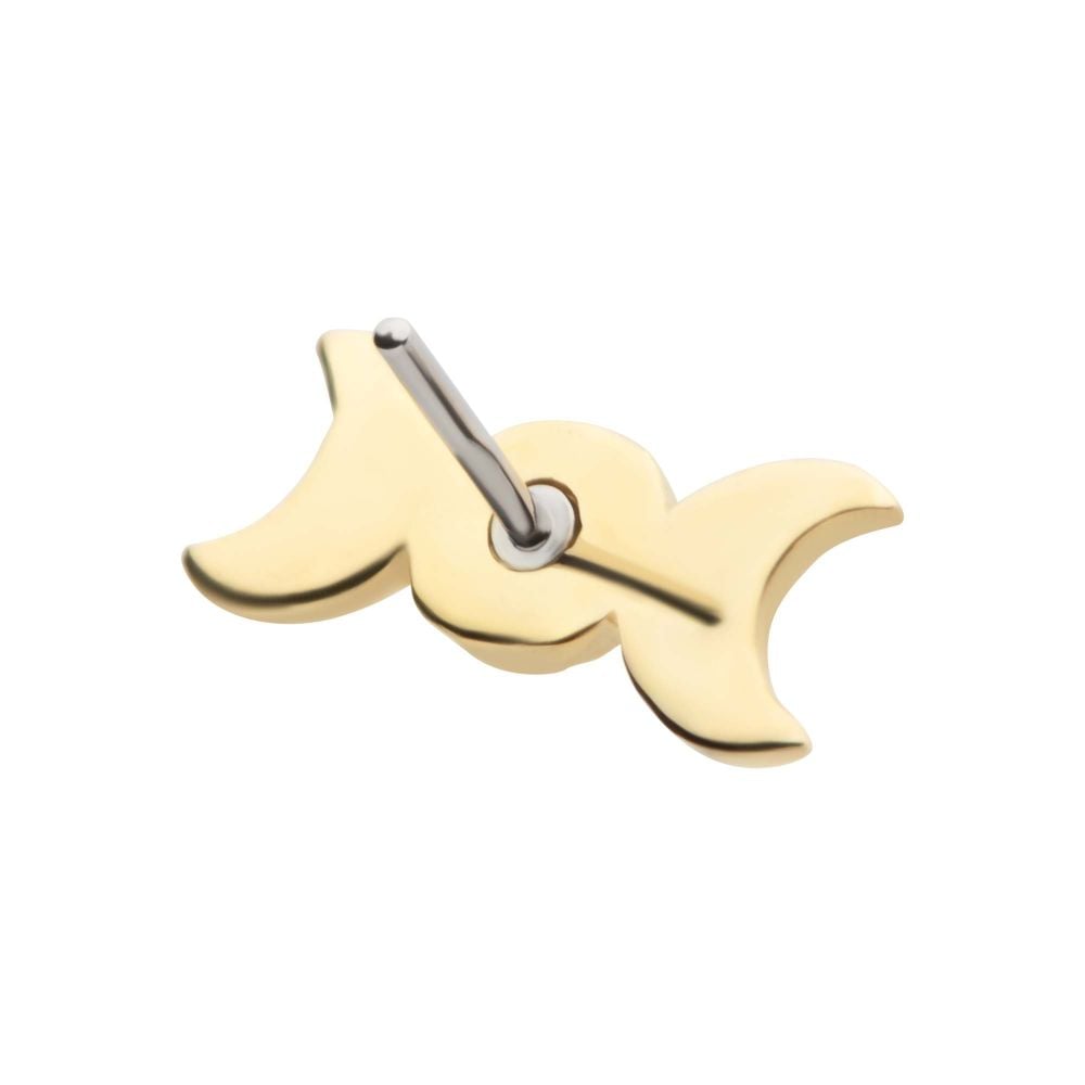 14K Triple Moon Phase Stud 14K Triple Moon Phase Stud
