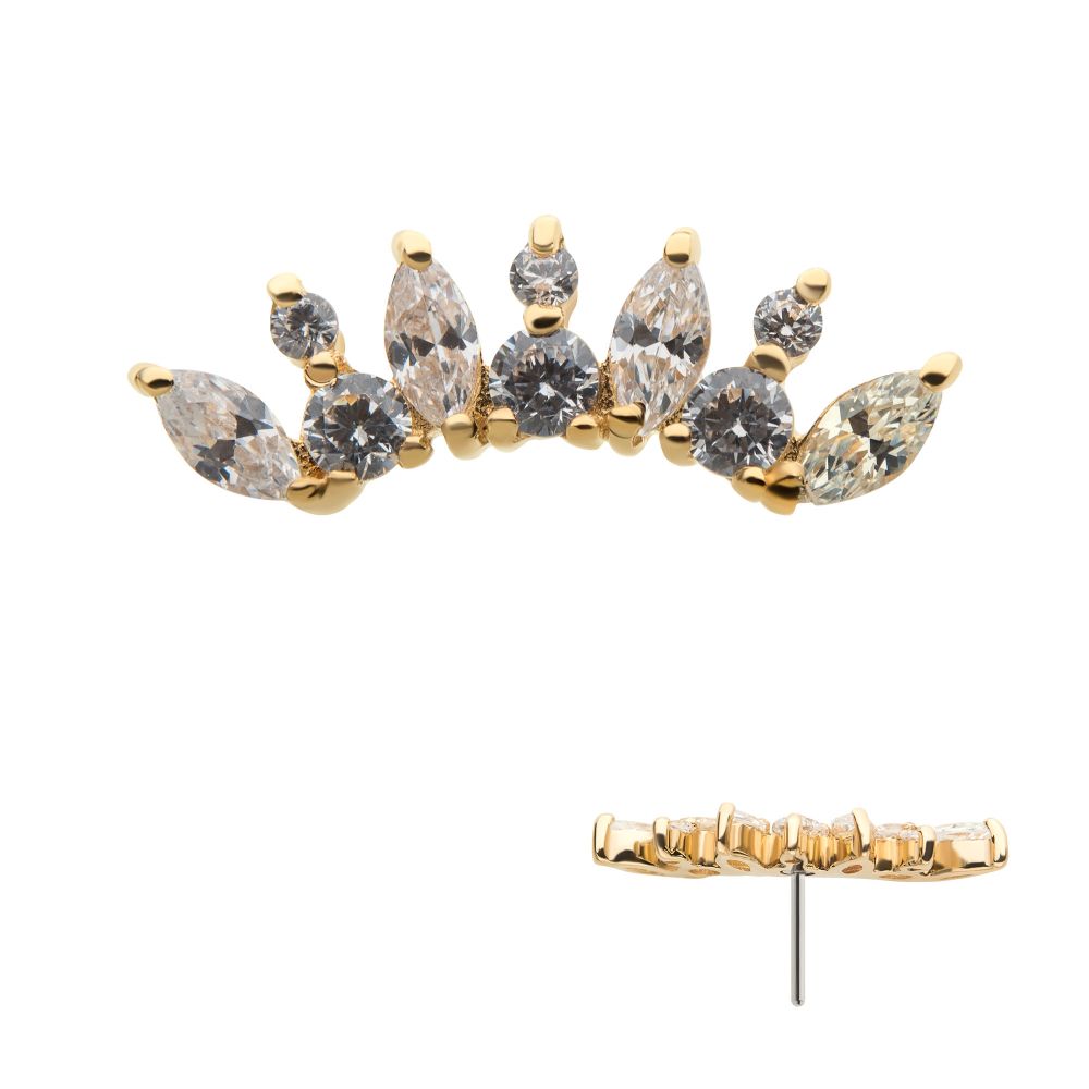 14K Marquise Curved Cluster