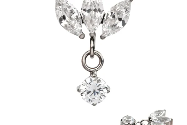 3 Cluster Marquise Top with Dangle