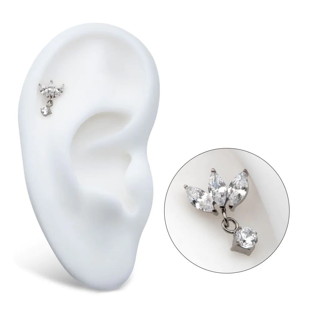 3 Cluster Marquise Top with Dangle 3 Cluster Marquise Top with Dangle