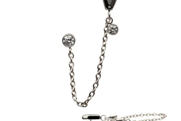 Black Coffin Top with Chain Dangle