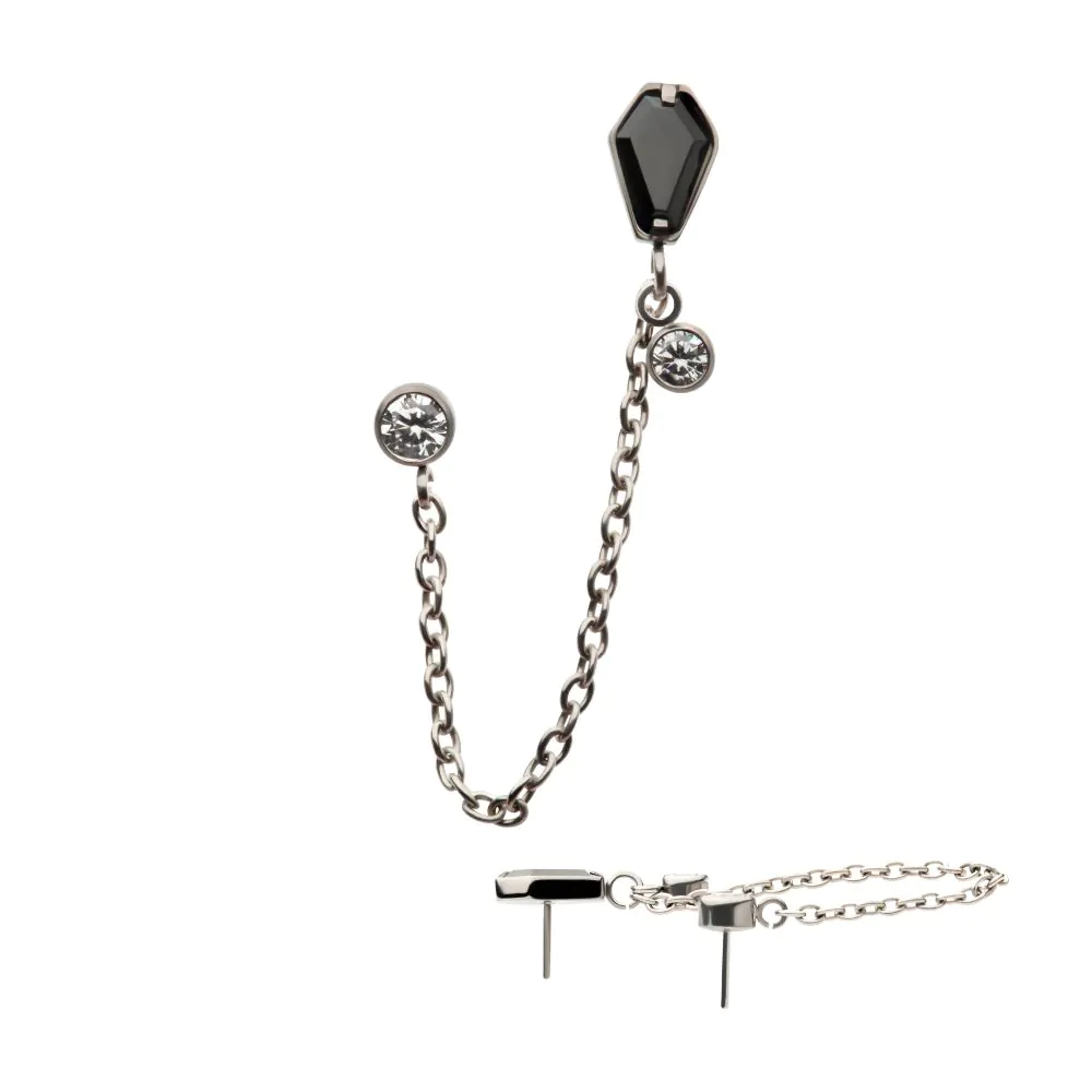 Black Coffin Top with Chain Dangle