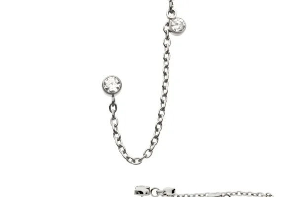 Triple Moon Phase & Duo Bezel with Chain Dangle