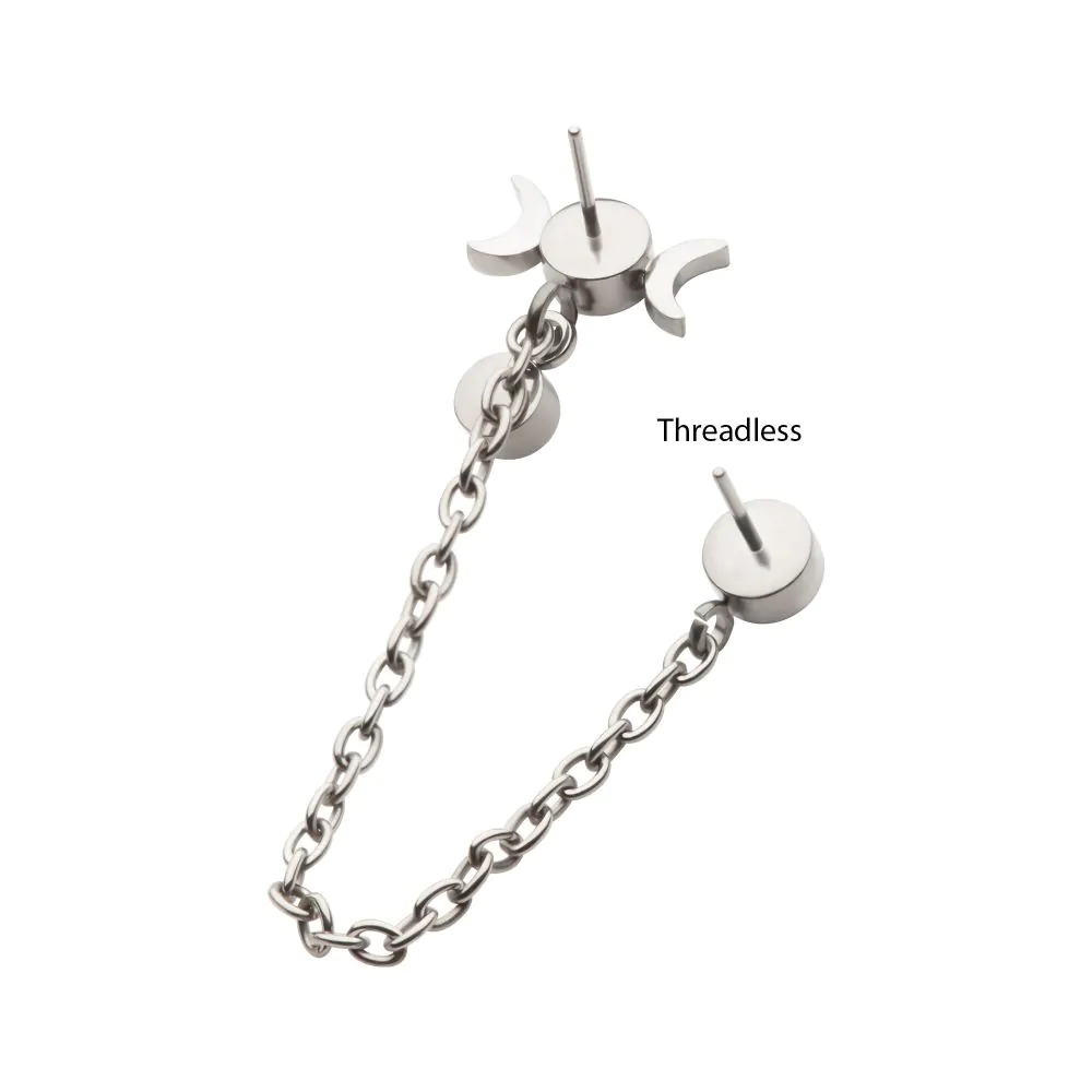 Triple Moon Phase & Duo Bezel with Chain Dangle Triple Moon Phase & Duo Bezel with Chain Dangle