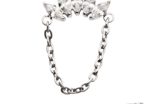 5-Cluster Marquise CZ Top with Dangle Chain