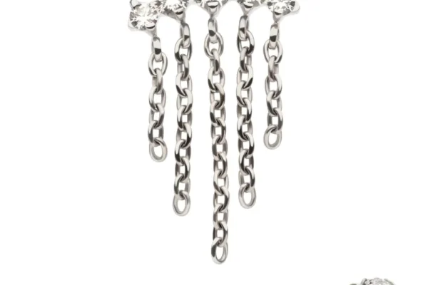 5-Cluster Round CZ Top with 5 Dangle Chains