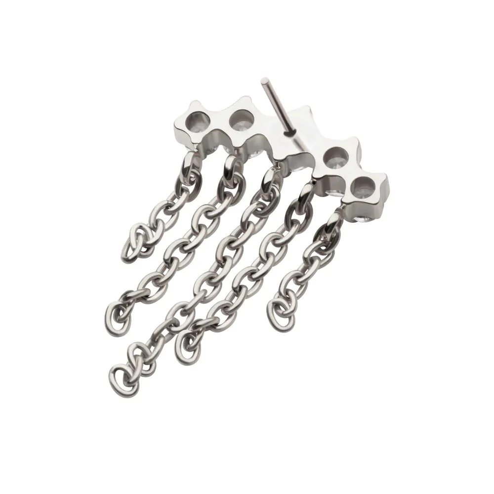 5-Cluster Round CZ Top with 5 Dangle Chains 5-Cluster Round CZ Top with 5 Dangle Chains