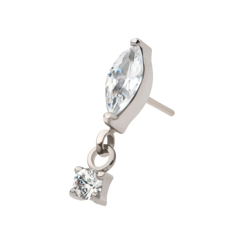 Marquise Top with Prong Set Gem Dangle Marquise Top with Prong Set Gem Dangle