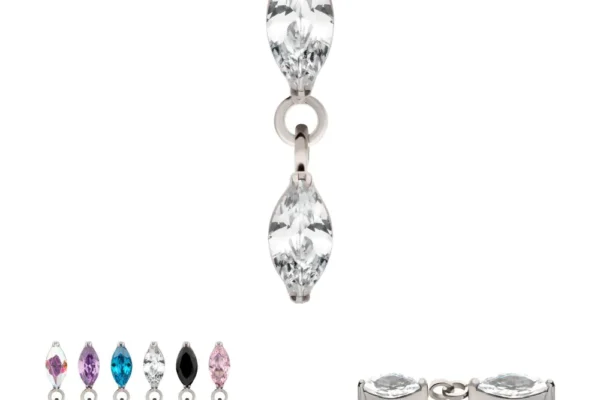 Prong Set Double Marquise Gem Dangle