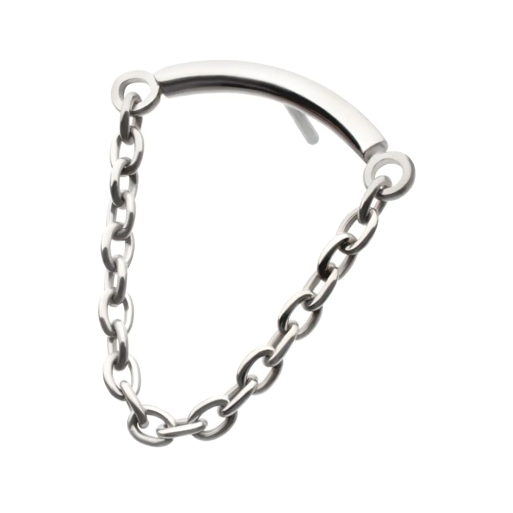 Curved Bar with Chain Dangle Curved Bar with Chain Dangle